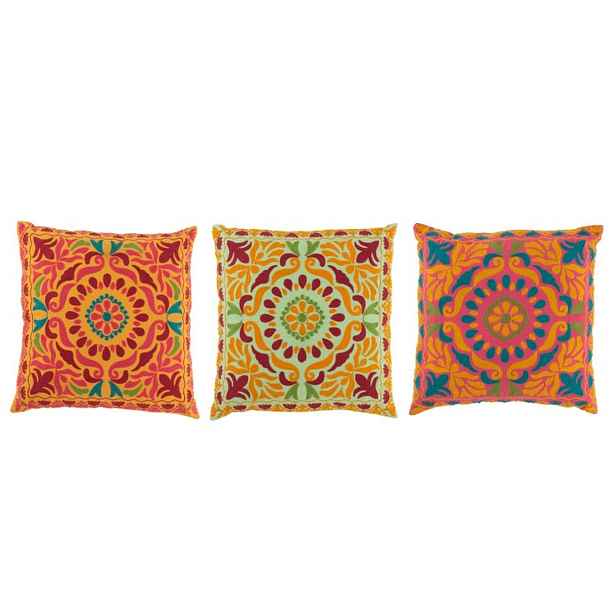 Set 3 barevných bavlněných polštářů Orient  - 48*48*11 cm J-Line by Jolipa