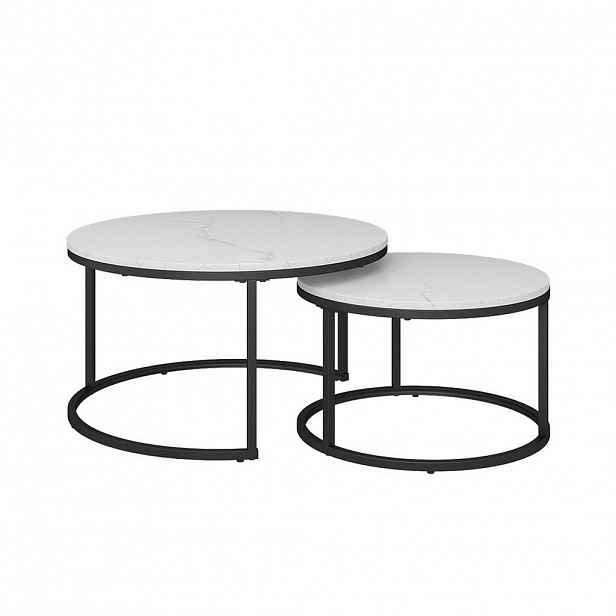 Vicco STOLEČEK KÁVOVÝ STOLÍK Montreal Bílá 77 x 40 cm 2 díly