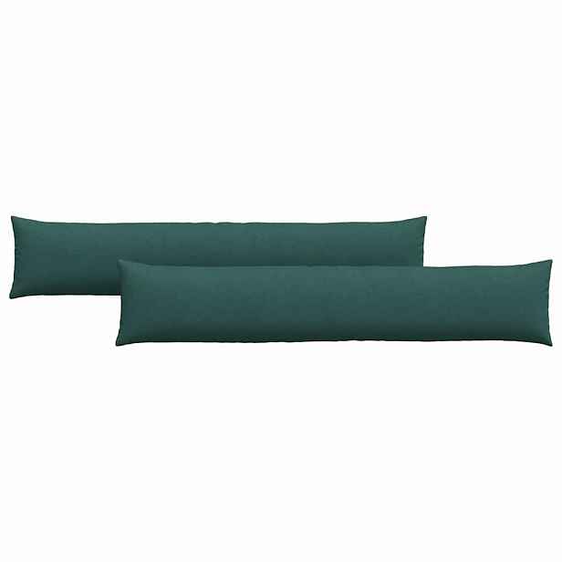 vidaXL Pohovkové polštáře 2 ks textil Tmavě zelená 200 x 40 cm