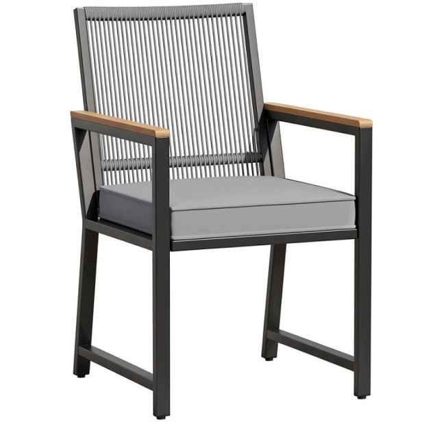 Zahradní židle 01-0326, ratan, 53 x 51 x 86 cm, šedo/černá