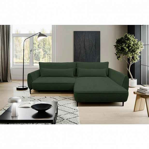 MID.YOU ROHOVÁ SEDAČKA, textil, tmavě zelená