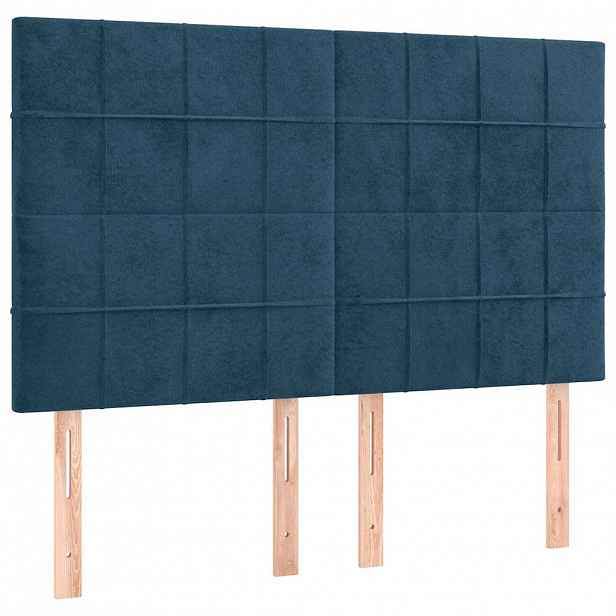 vidaXL Čelo postele tmavě modré 144x5x118/128 cm sametové