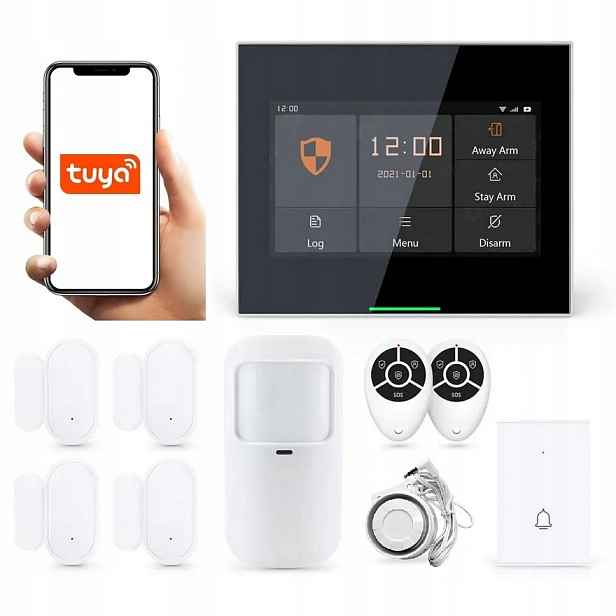 Alarmový Systém LCD 4.3' Gsm WiFi Sms Zvonek Tuya Smart V Polštině