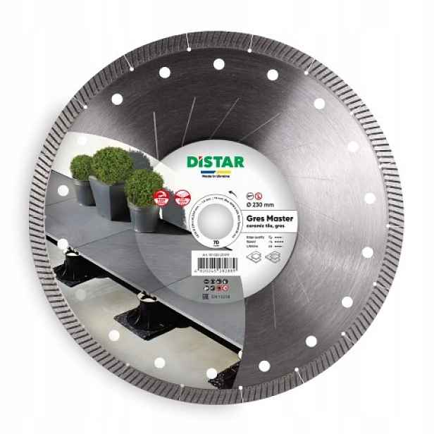 Diamantový kotouč Distar Gres Master pro řezání hrubého slinuté dlažby o průměru 230 mm