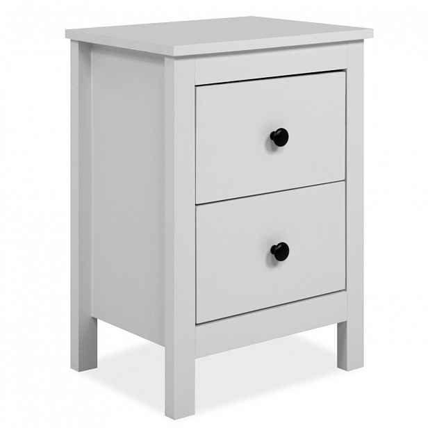 Noční stolek se 2 šuplíky Halmstad, bílý