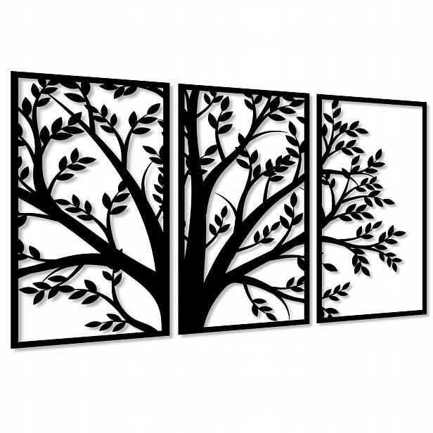 Ažurový Obraz Dřevo Ozdoba Ažurová Nástěnná Panely Dřevo Života Triptych 3D