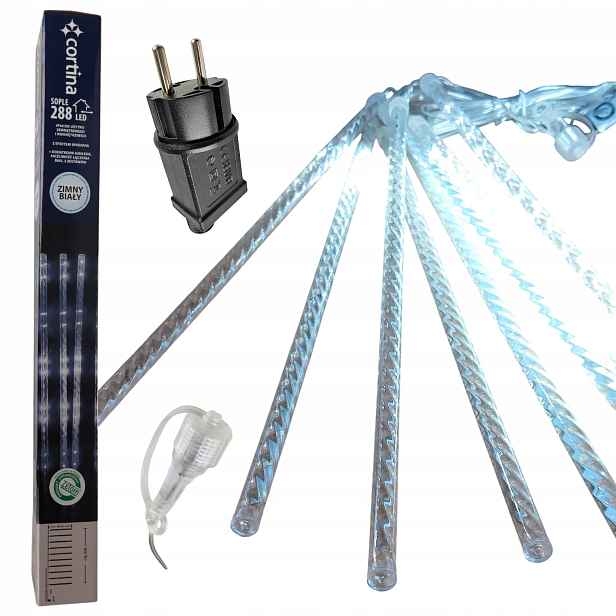 Led rampouchy, meteory, 8 ks 288 Led, girlanda, studená bílá, vánoční osvětlení