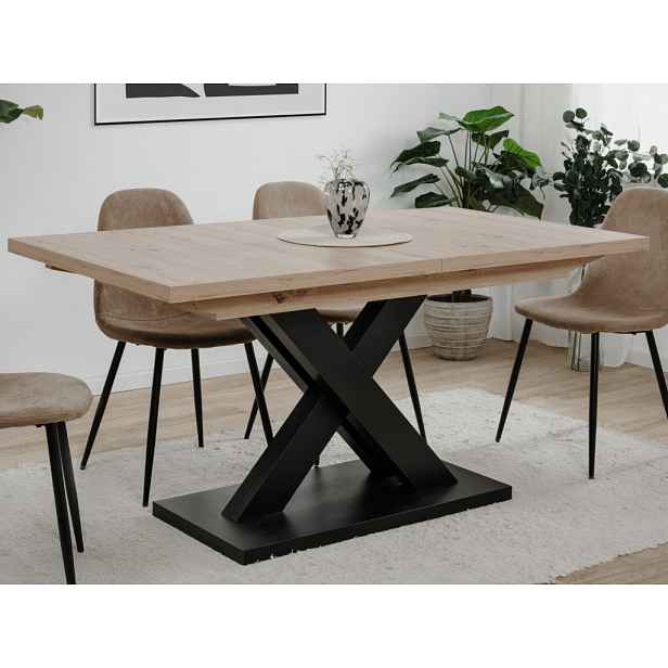 Rozkládací jídelní stůl Avenue 160x90 cm, dub artisan/černý