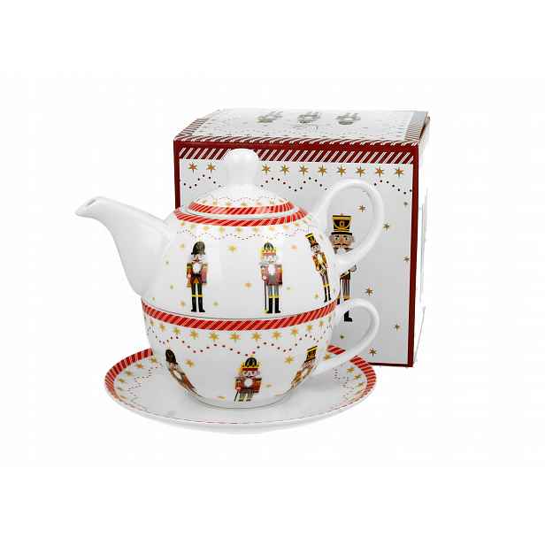 Šálek na čaj s konvičkou z porcelánu Christmas Nutcracker