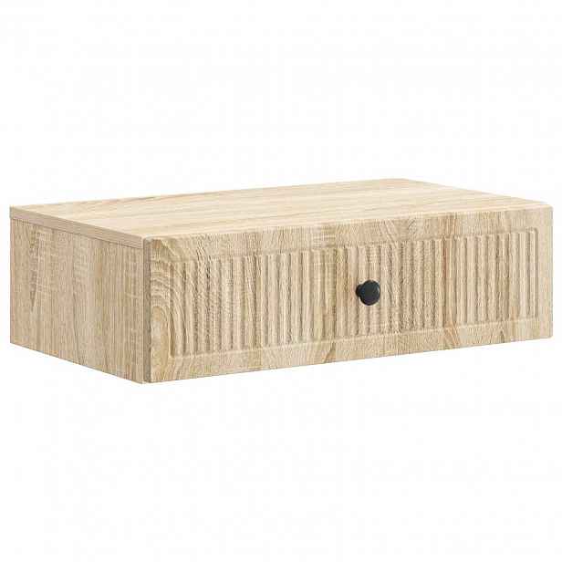 vidaXL Nástěnný boční stůl Dub sonoma 59 x 34,5 x 17 cm
