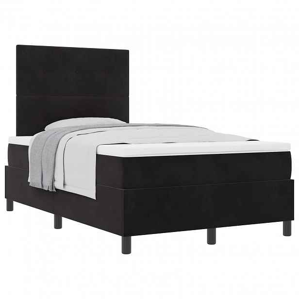 vidaXL Postel s boxspringem s čelo Černý 120 x 190 cm samet