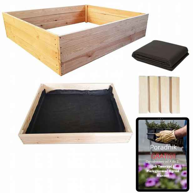 Zelenina Vysoký Vyvýšený záhon Truhla 120x120 Poradník Bonus!