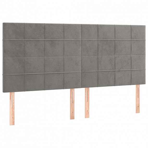 vidaXL Čelo postele světle šedé 160x5x118/128 cm sametové