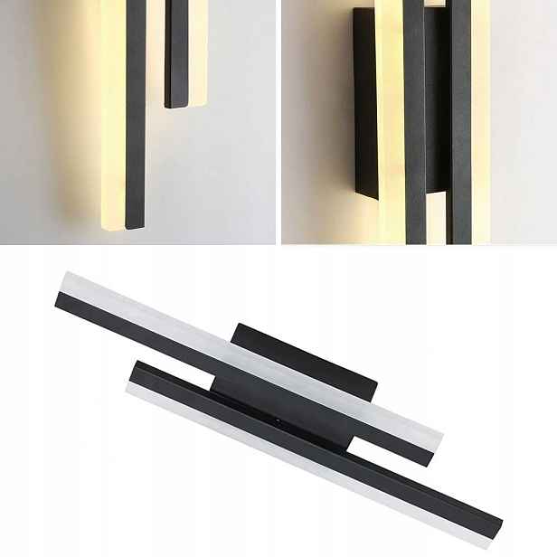 Moderní Nástěnná Led Lampa Loft 20W 3000K Do Obývacího Pokoje, Černá