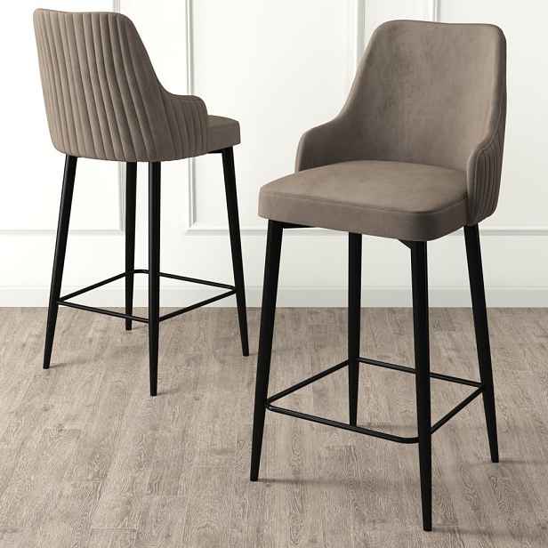 Bar Stool Set (6 Pieces) Enox - Cappuccino, Black