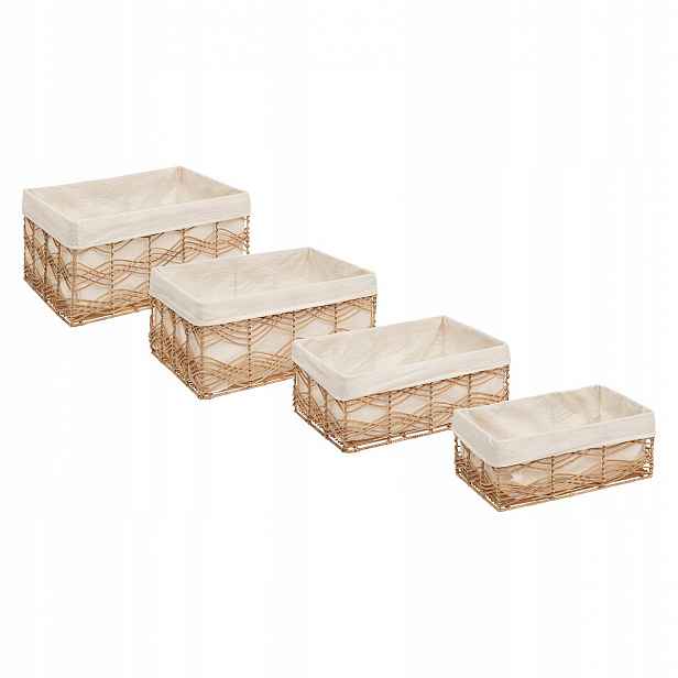 Pletené úložné boxy Rosy, 4 nádoby