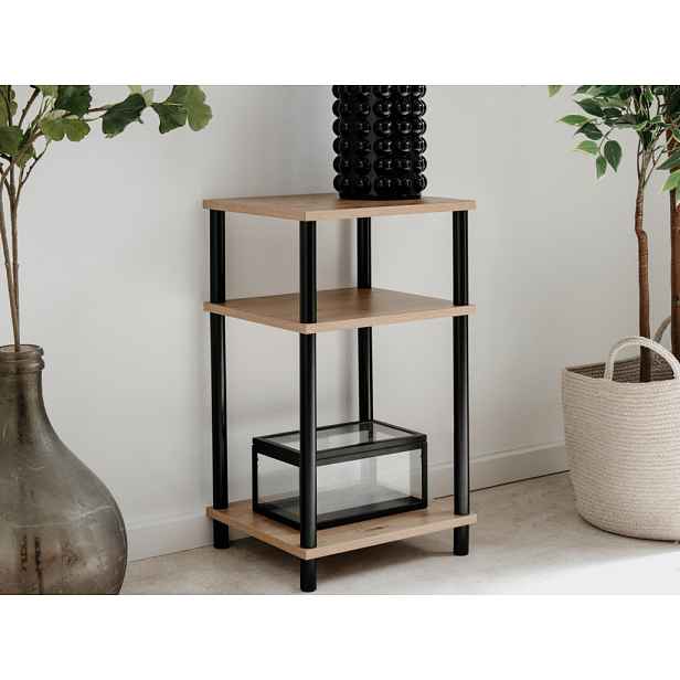 Úzký regál/odkládací stolek Theo, dub artisan