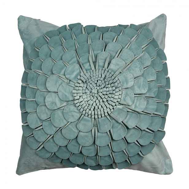 Zelený povlak na polštář s květinou Flower - 45*45 cm  Clayre & Eef
