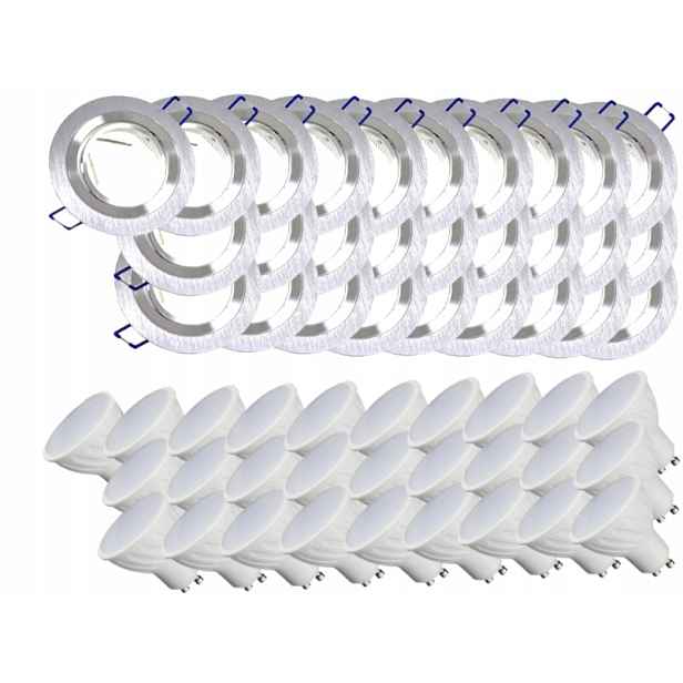 28x Hliníková Lampička Inox Ocel Kartáčovaná Led Žárovky 1,5W