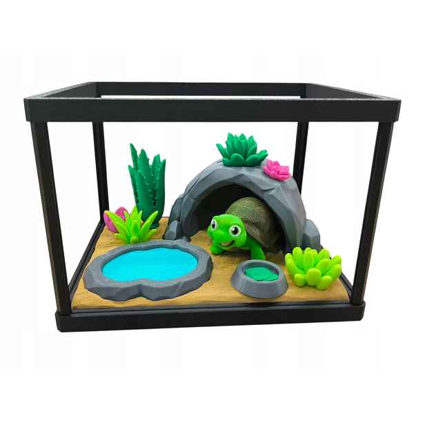 3D Terárium S Želvou Dekorativní Vzdělávací Sada Pohyblivé Prvky Želva