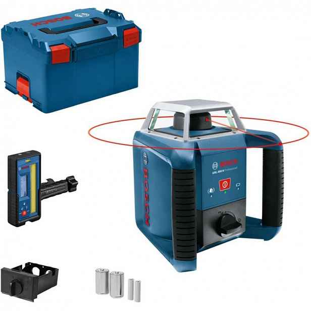 Bosch - Rotační laser, dosah 400 m, s přijímačem a příslušenstvím 0601061805