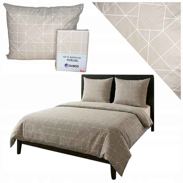 Povlečení 140x200 Bavlna Komplet Geometrický zip 2xPolštář