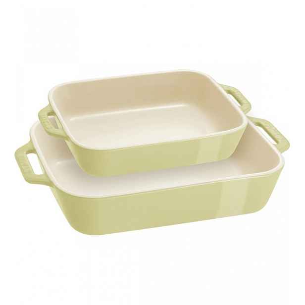 Sada 2 obdélníkových žáruvzdorných nádob Staub, 19/27 cm, zelené