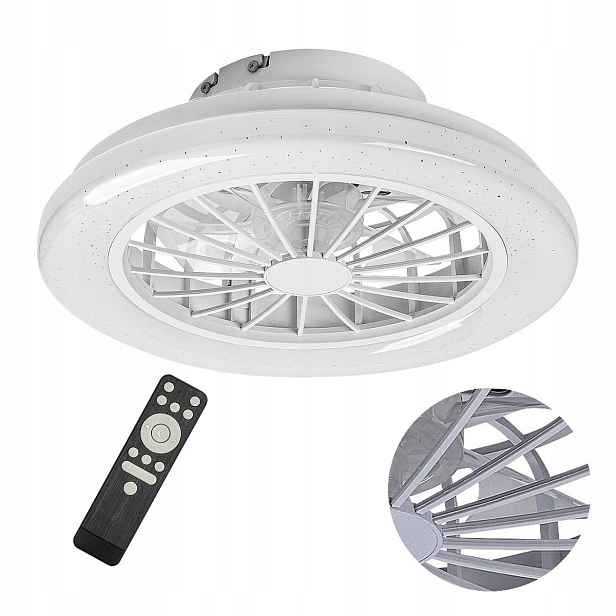 Stropní Svítidlo Ventilátor Led ventilátor 24W Dálkový Ovladač Bílá Dalfon Rabalux