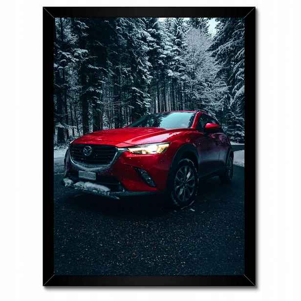 Plakáty v rámu 30x40 Červená Mazda Auto