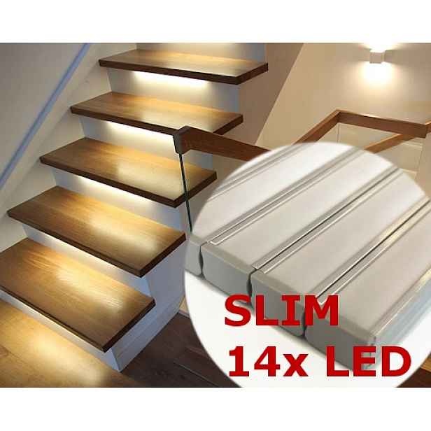 14x Led schodišťová lišta 1 m Slim 12 mm Na Míru