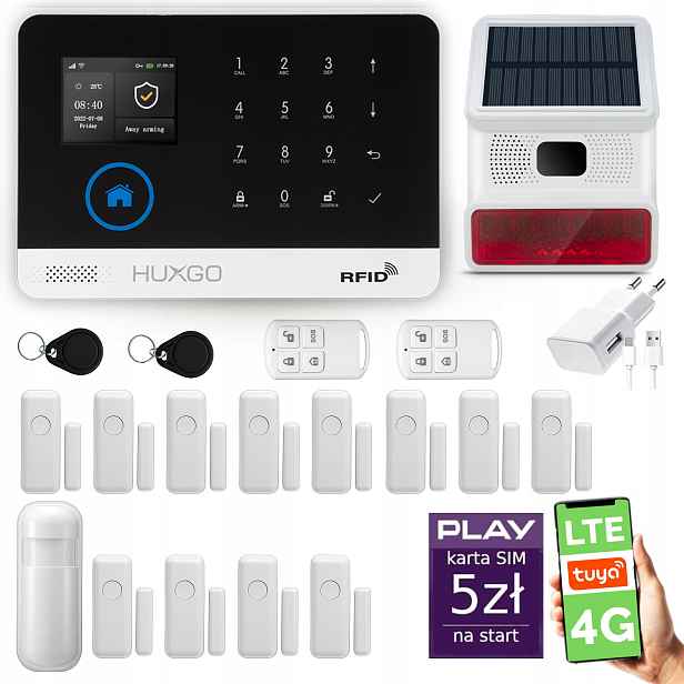 Bezdrátový alarm WiFi Gsm 4G, Tuya, sada alarmu Huxgo HXA003 D12BS