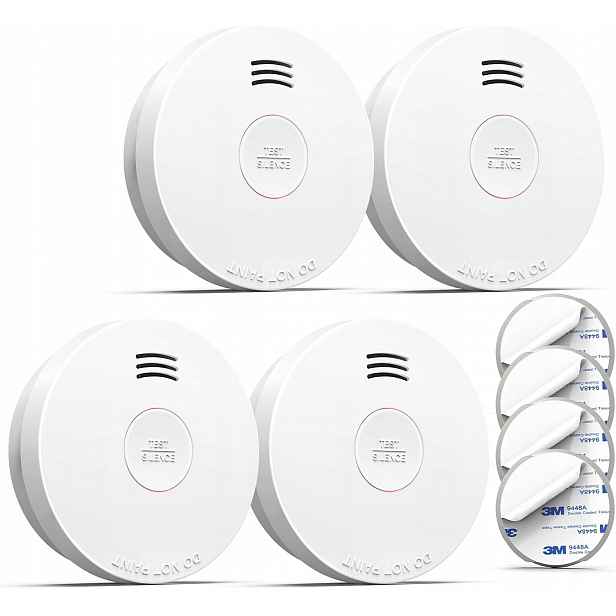 Detektor Kouře Putogesafe 206C 4 Ks Bezdrátový Požární Alarm