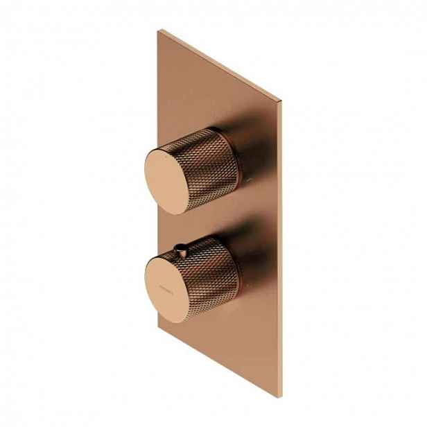 OMNIRES Contour - Termostatická baterie pod omítku, pro 2 spotřebiče, kartáčovaná měď CT8036CPB