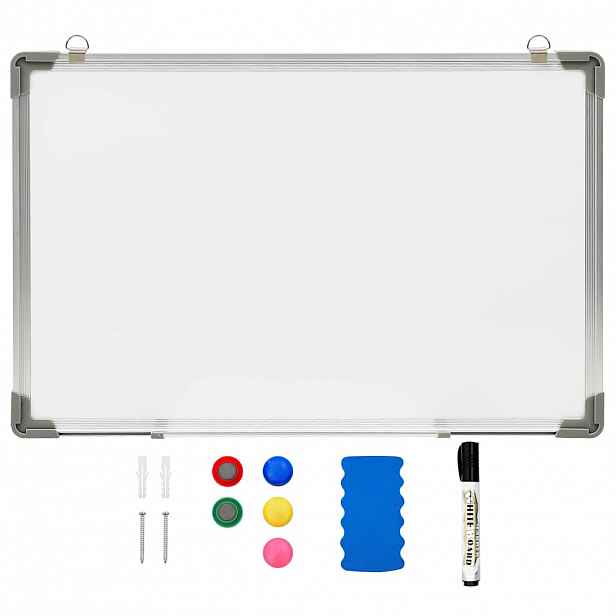vidaXL Bílá magnetická tabule stíratelná za sucha 50 x 35 cm ocel