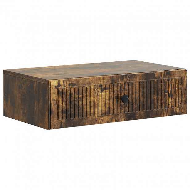 vidaXL Nástěnný boční stůl Kouřový dub 59 x 34,5 x 17 cm