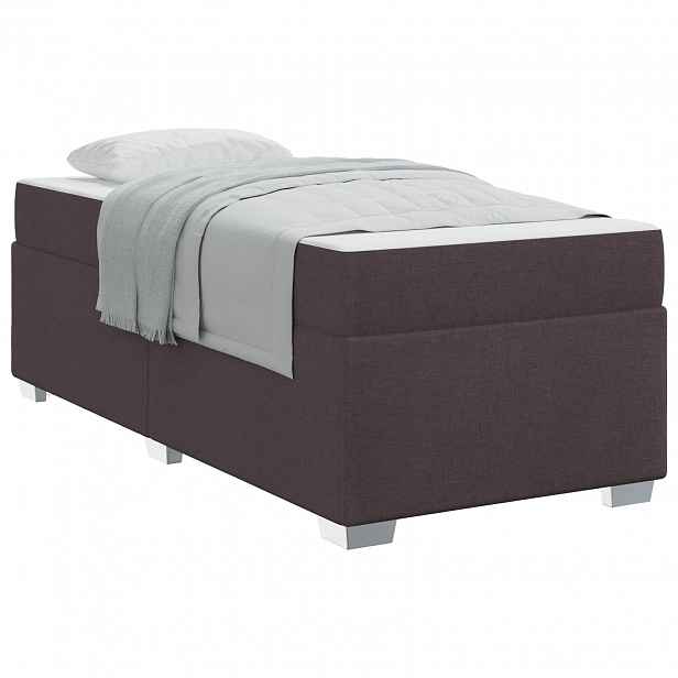 vidaXL Rám postele s matrací Tmavě hnědá 90 x 190 cm textil