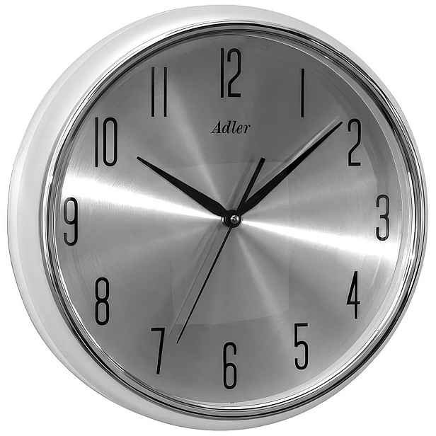 Adler 30286-silver- moderní hodiny s kovovým ciferníkem kryté zaobleným sklem