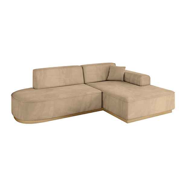 ALTDECOR ROHOVÁ SEDAČKA s otomanem, pravá IREA-L1-v2 232x165x80 Béžová Velur