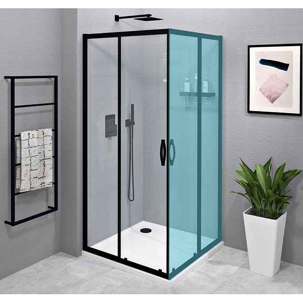 GELCO - SIGMA SIMPLY BLACK Sprchové dveře pro rohový vstup 800, čiré sklo, GS2180B GS2180B