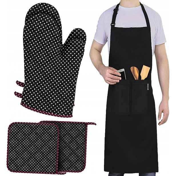 Kuchyňský set s kuchyňskou zástěrou, Rukavice do trouby