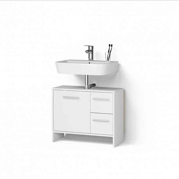 Livinity® DOLNÍ SKŘÍŇKA POD DŘEZ Amalfi Bílá 70.2 x 57 cm se 2 zásuvkami a 1 dvířky