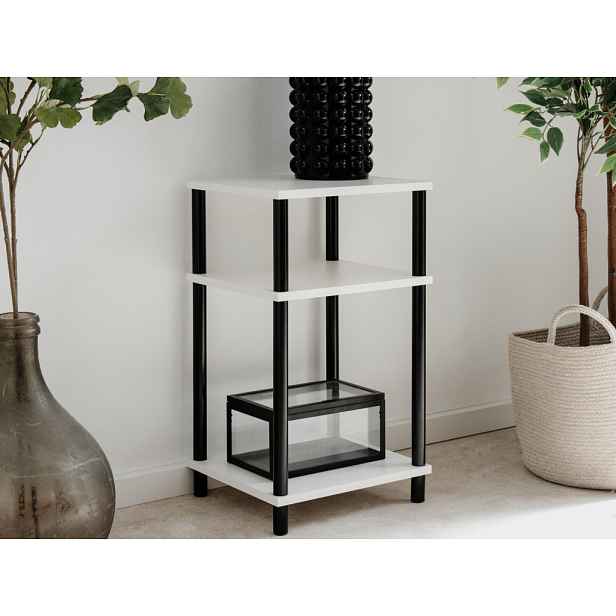 Úzký regál/odkládací stolek Theo, bílý