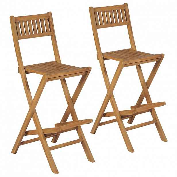 vidaXL Skládací zahradní barové stoličky 2 ks masivní teak