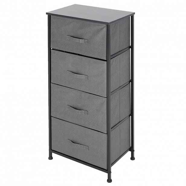 ML-DESIGN SKŘÍŇKA se zásuvkami z látky 45 x 30 x 94 cm, šedá