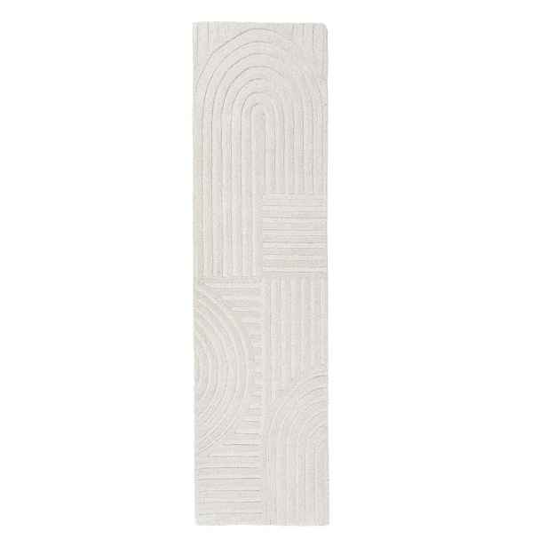 Slonovinový ručně tkaný vlněný běhoun 60x230 cm Zen Garden – Flair Rugs