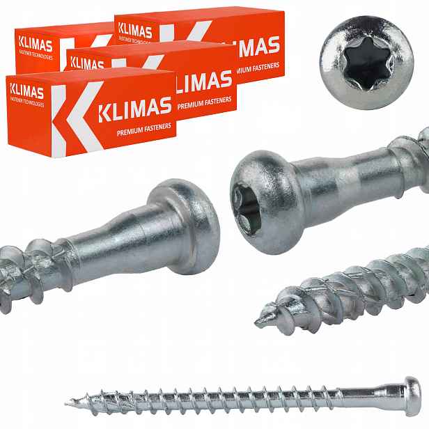 Šrouby pro tesařské spojky 5x60 mm 1000 ks Torx Klimas Wklc