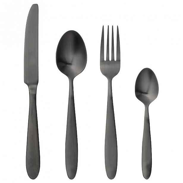 4dílný set příborů v černé barvě Bloomingville Cutlery Eleganza