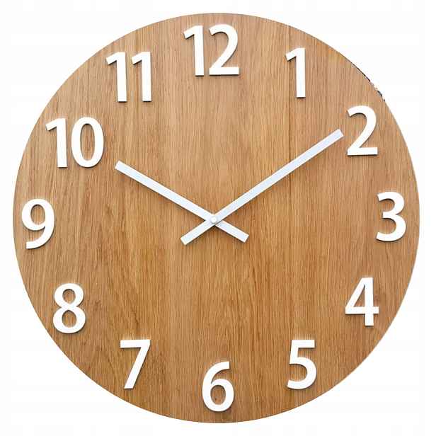 Nástěnné hodiny Dřevěné Dubové Akrylové Amadeus Wood 49 Cm Kulatý