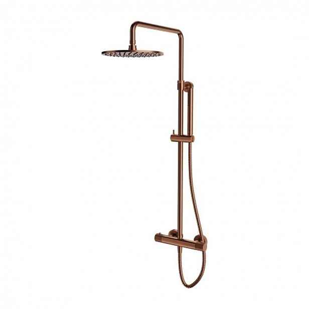 OMNIRES Contour - Sprchový set s termostatem, průměr 25 cm, kartáčovan měď CT8044CPB