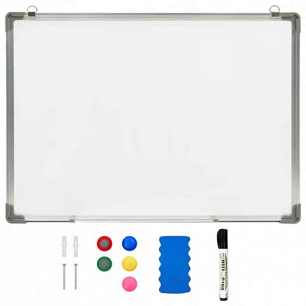 vidaXL Bílá magnetická tabule stíratelná za sucha 70 x 50 cm ocel